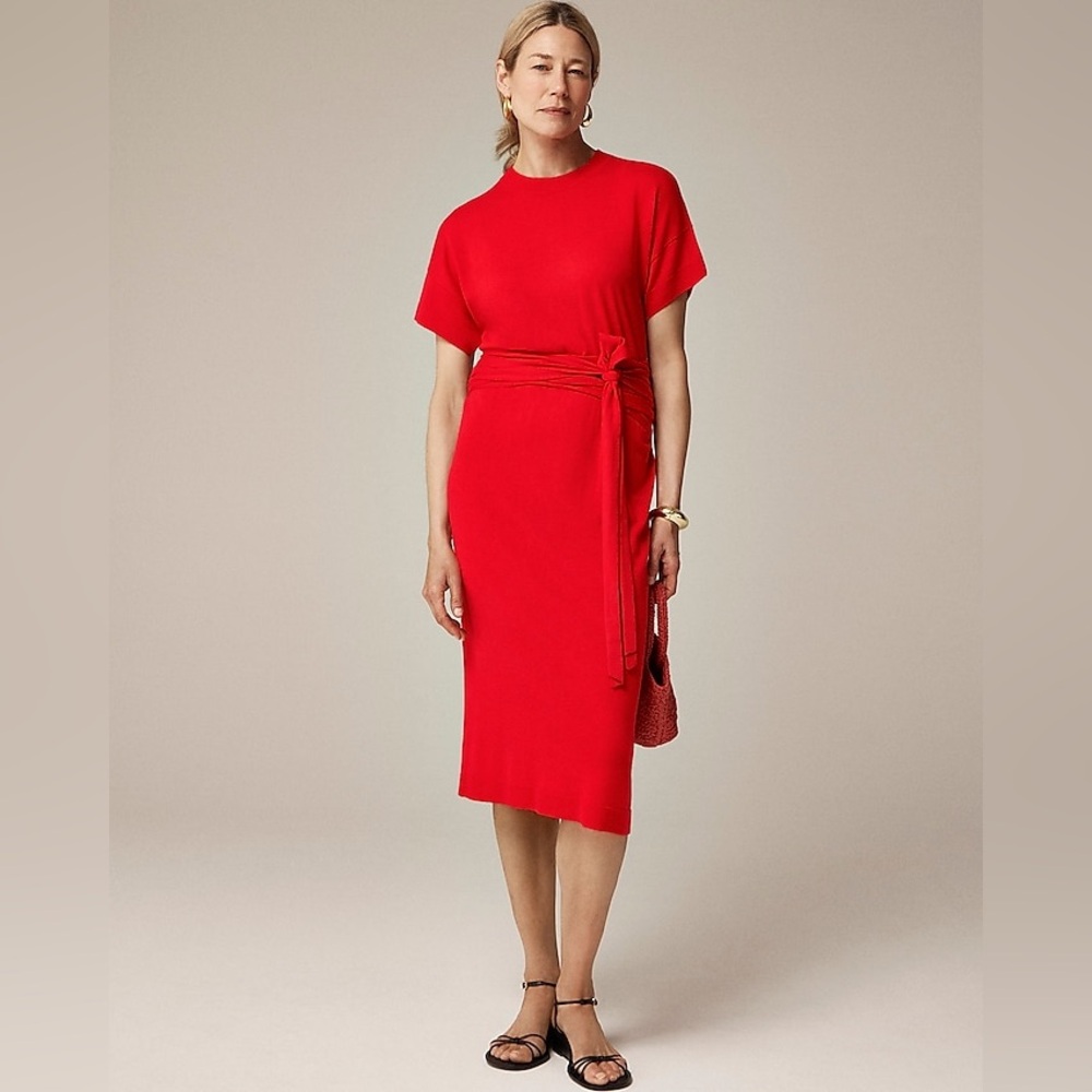 J. Crew Red Midi Dress